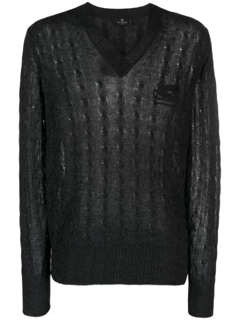ETRO cashmere sweater with logo embroidery